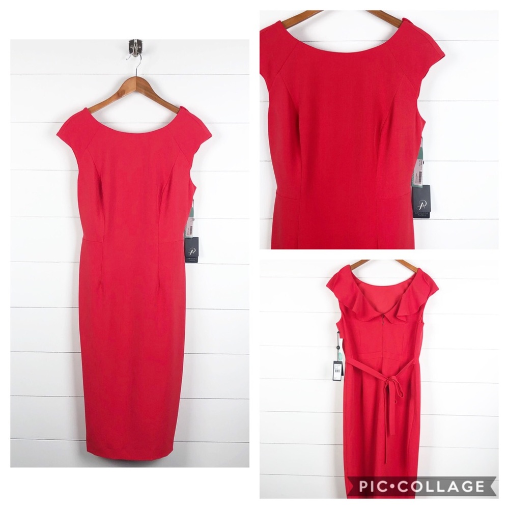 Adrianna Papell Red Midi Dress